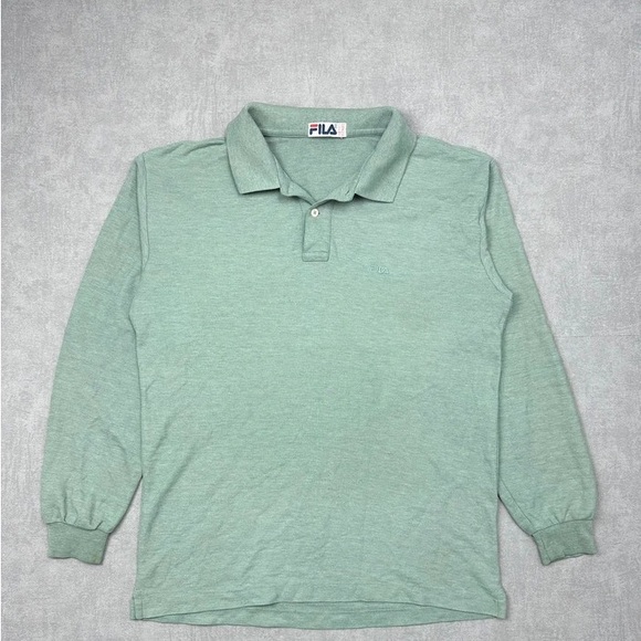 Fila Mint Green Long Sleeve Polo - Picture 1 of 5